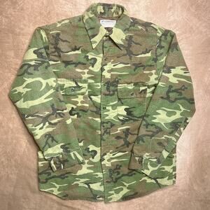 Vintage 70s Klondike Long Sleeve Button Up Camouflage Hunting Jacket Outdoor